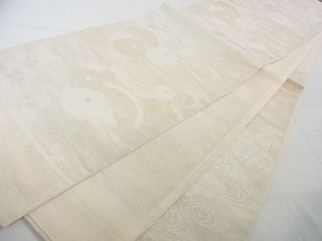 平和屋着物■夏物 六通柄袋帯 籬草花文 銀糸 逸品 DAAG9026op