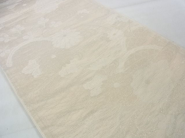 平和屋着物■夏物 六通柄袋帯 籬草花文 銀糸 逸品 DAAG9026op
