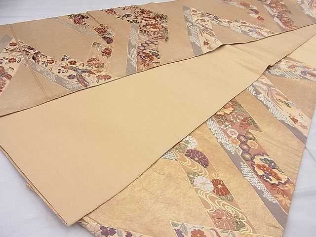 平和屋着物◎六通柄袋帯 唐織 松皮小袖文 金糸 逸品 BAAH7942ea