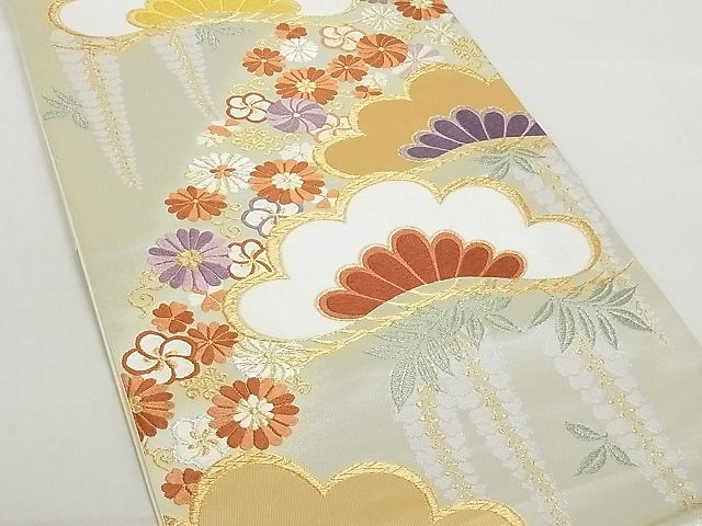 平和屋着物◎六通柄袋帯 唐織 唐草松文 金銀糸 正絹 逸品 AAAJ2354Aex