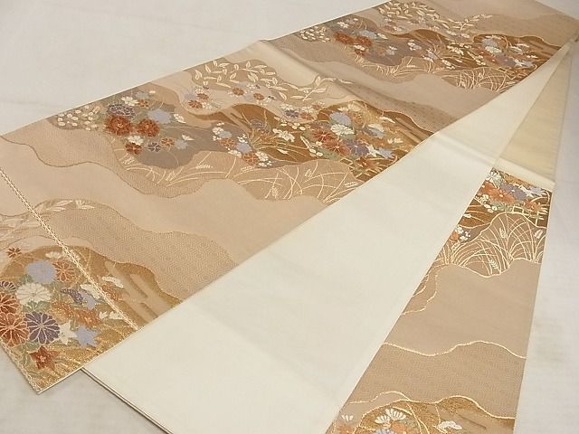 平和屋着物◎六通柄袋帯 唐織 道長花文 金糸 正絹 逸品 AAAI4879Asx