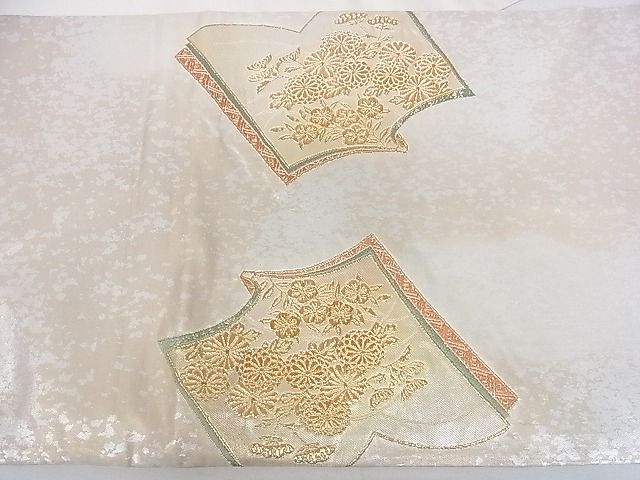 平和屋着物◎太鼓柄袋帯 冊子花文 金銀糸 引箔 逸品 DAAF5904cf