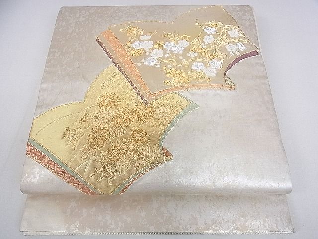 平和屋着物◎太鼓柄袋帯 冊子花文 金銀糸 引箔 逸品 DAAF5904cf