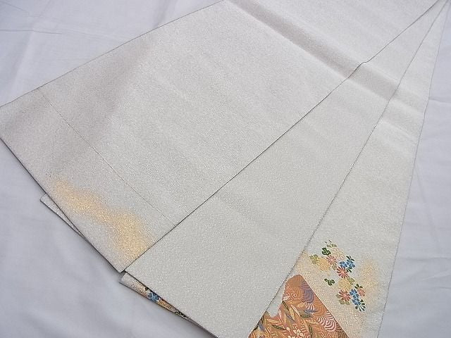 平和屋着物◎太鼓柄袋帯 立波柳菊文 金糸 逸品 BAAG8970du