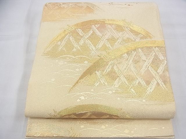 平和屋着物◎六通太鼓袋帯 光悦垣 金糸 逸品 BAAH5955fk