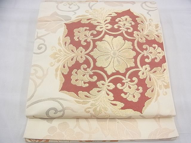平和屋着物◎全通柄 本袋帯 宝相華 金糸 逸品 BAAH8377fk