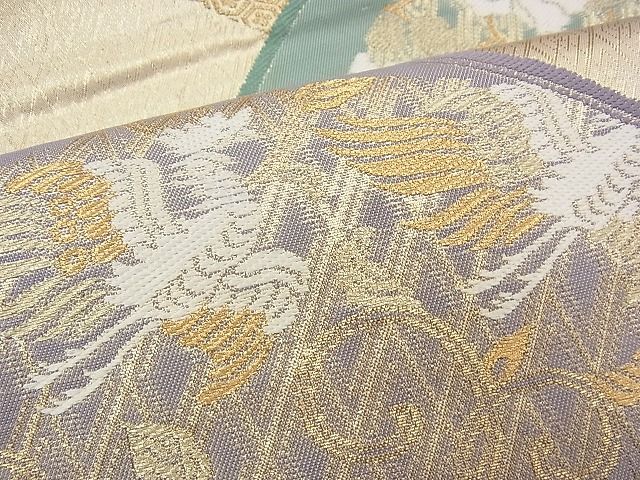 平和屋着物◎六通柄袋帯 唐織 名物裂遠山文 金糸 逸品 BAAH8411fk
