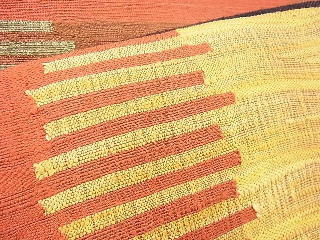 平和屋着物◎太鼓柄袋帯 すくい織 横段文 逸品 BAAH8407fk