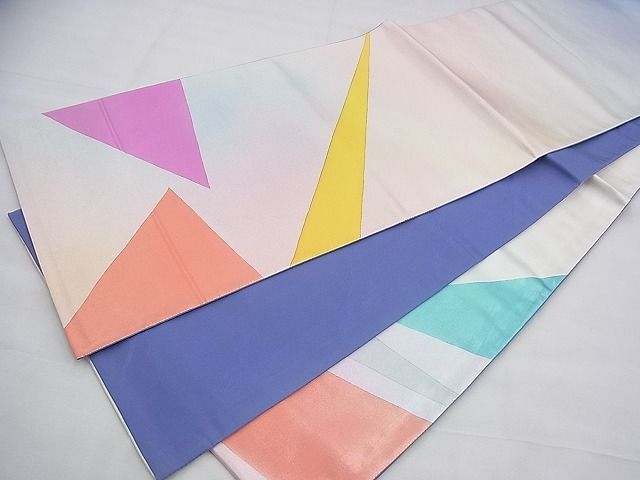 平和屋着物◎太鼓柄袋帯 作家物 幾何学文様 引箔 逸品 BAAH9257fk
