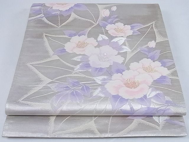 平和屋着物◎六通柄袋帯 草花文 金銀糸 正絹 逸品 AAAI3455Abw