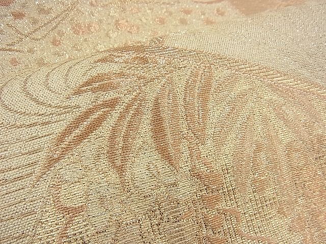 平和屋着物◎六通柄袋帯 花扇面流し 金糸 逸品 BAAH8458fk