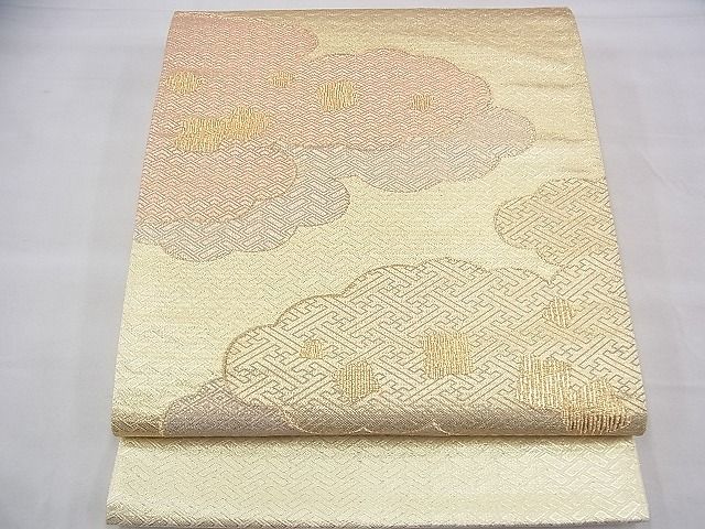 平和屋着物◎西陣 六通柄袋帯 雲取り吉祥文 金糸 逸品 BAAH8482fk