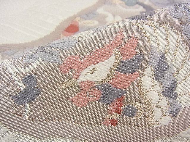 平和屋着物◎太鼓柄袋帯 正倉院道長文様 金糸 逸品 BAAH8467fk