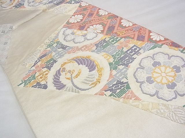 平和屋着物◎六通柄袋帯 唐織 鳳凰有職花文 金銀糸 逸品 BAAI1625fk