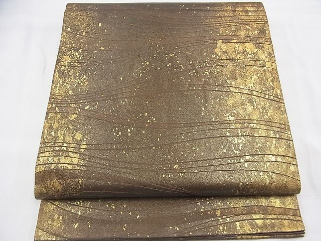 平和屋着物◎六通柄袋帯 箔楽 金彩 引箔 逸品 BAAI1684fk