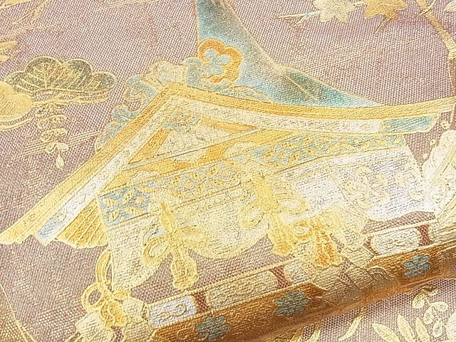 平和屋着物■太鼓柄袋帯 鉾枝松文 金銀彩 逸品 CAAG2090eg