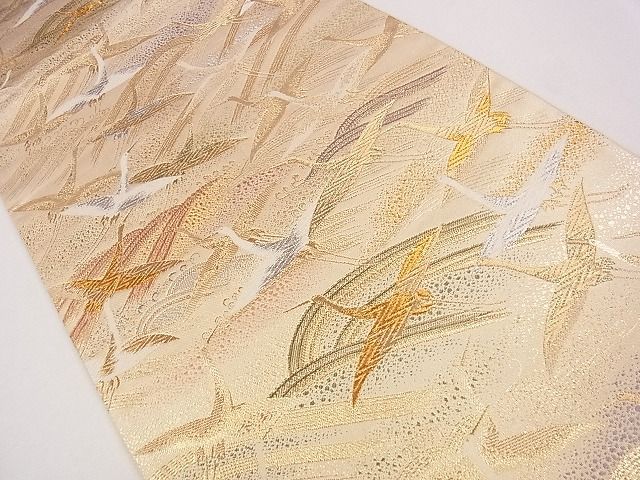 平和屋着物■六通柄袋帯 唐織 舞鶴波涛文 金銀糸 逸品 CAAG2151eg