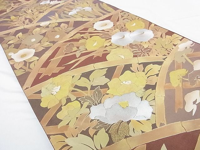 平和屋着物■六通柄袋帯 刺繍 籬花文 金彩 逸品 DAAG8028az