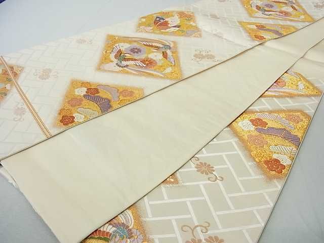 平和屋着物◎六通柄袋帯 唐織 鳳凰花菱文 金糸 逸品 DAAE9882ar
