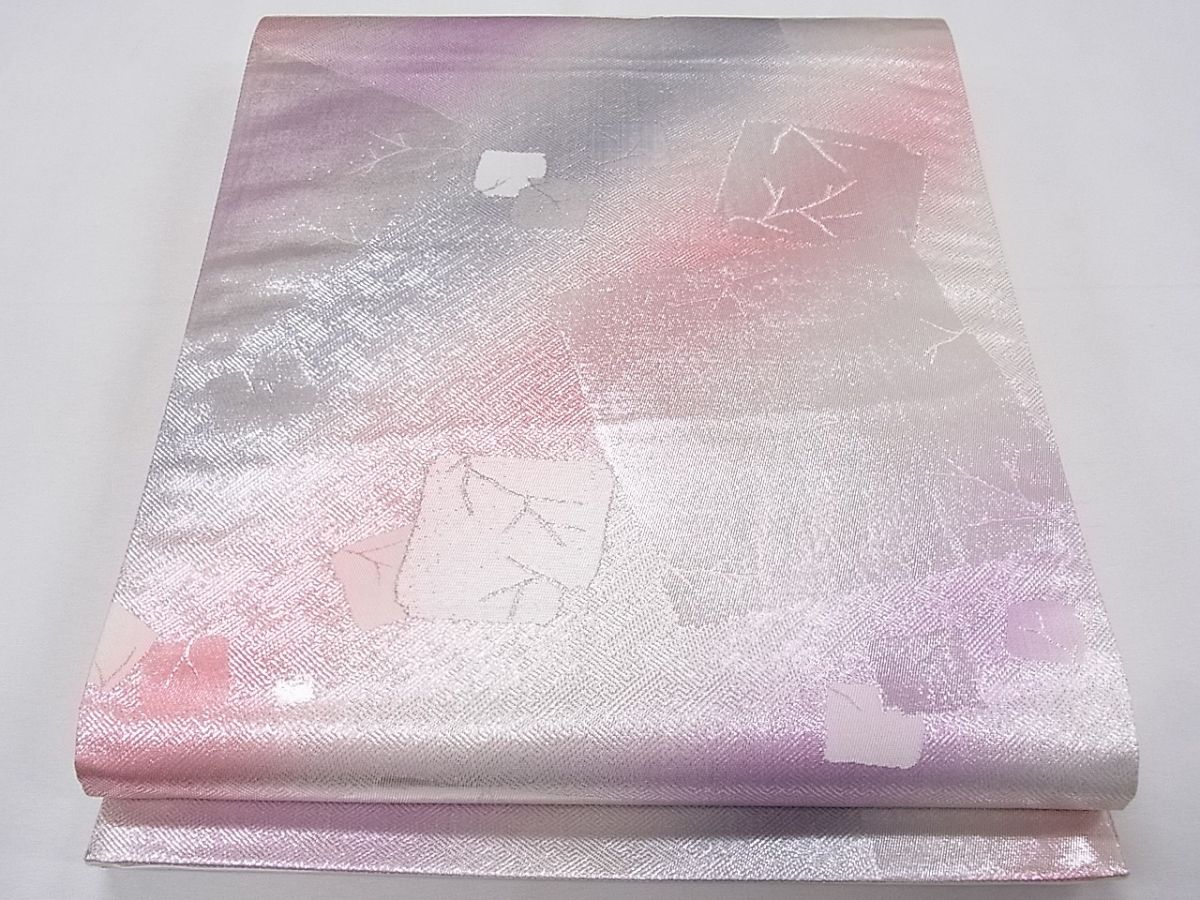 平和屋着物◎六通柄袋帯 破れ色紙文 銀糸 逸品 CAAG8841fb