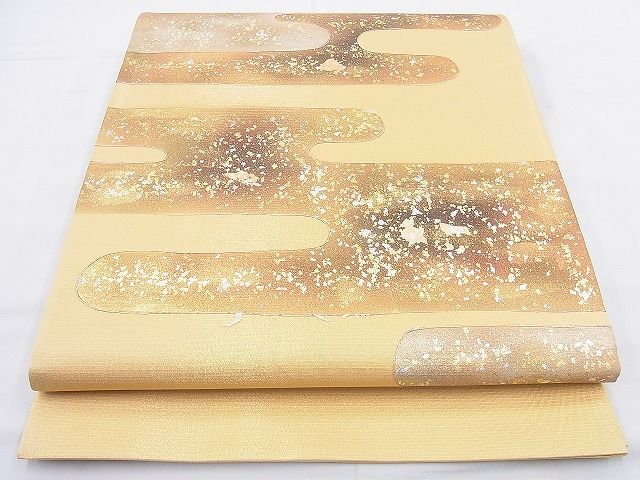 平和屋着物◎太鼓柄袋帯 エ霞箔散らし 金銀彩 逸品 BAAH4480kj