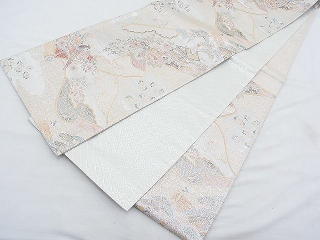 平和屋着物◎佐賀錦 六通柄袋帯 鉾花鳥絵巻 金銀糸 逸品 BAAH4562kj