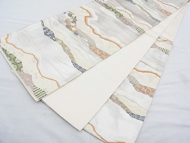 平和屋着物◎六通柄袋帯 道長有職文様 金銀糸 逸品 BAAI1001kj