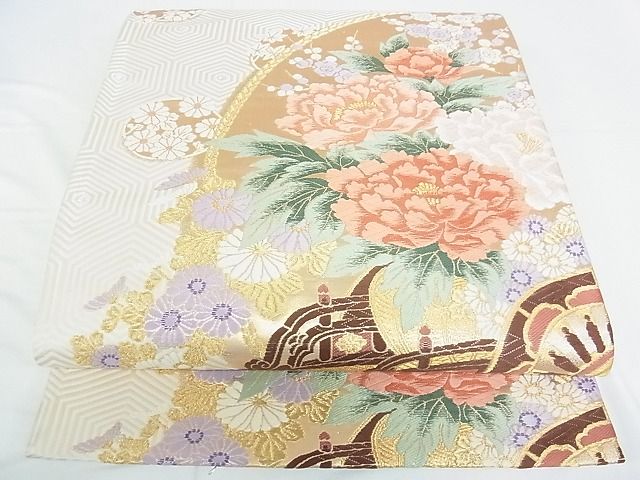 平和屋着物■六通柄袋帯 唐織 花車文 金銀糸 逸品 DAAH1086sa
