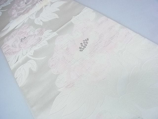 平和屋着物■六通柄袋帯 牡丹文 銀糸 逸品 DAAH1142sa