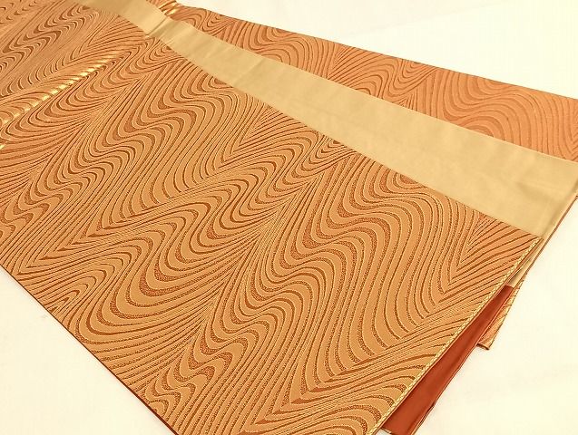 平和屋着物◎全通柄袋帯 流水文 金糸 正絹 逸品 AAAJ1354Bsa