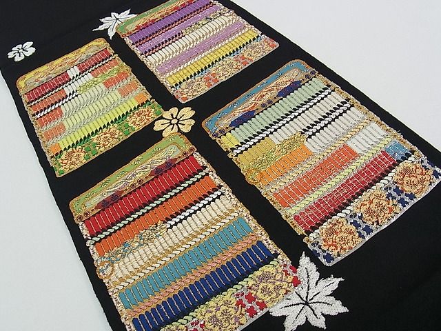 平和屋本店●最高級 龍村平蔵製 本袋帯 威毛錦 唐織 黒地 金銀糸 逸品 CZAA0810s4