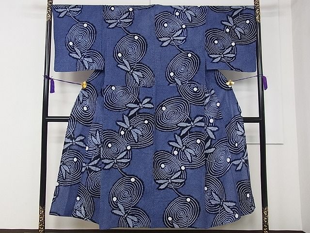 平和屋本店■極上 夏物 男性 浴衣 有松鳴海絞り トンボ 綿 逸品 CZAA0795s4