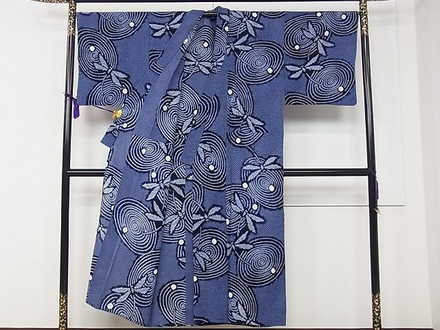 平和屋本店■極上 夏物 男性 浴衣 有松鳴海絞り トンボ 綿 逸品 CZAA0795s4