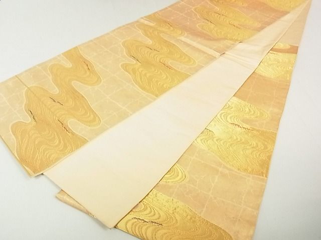 平和屋着物◎六通柄袋帯 流水文 金糸 引箔 逸品 DAAG5739tw