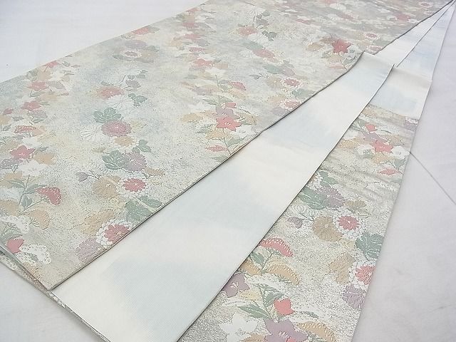 平和屋着物◎六通柄袋帯 秋草文 金銀糸 逸品 BAAH5300if