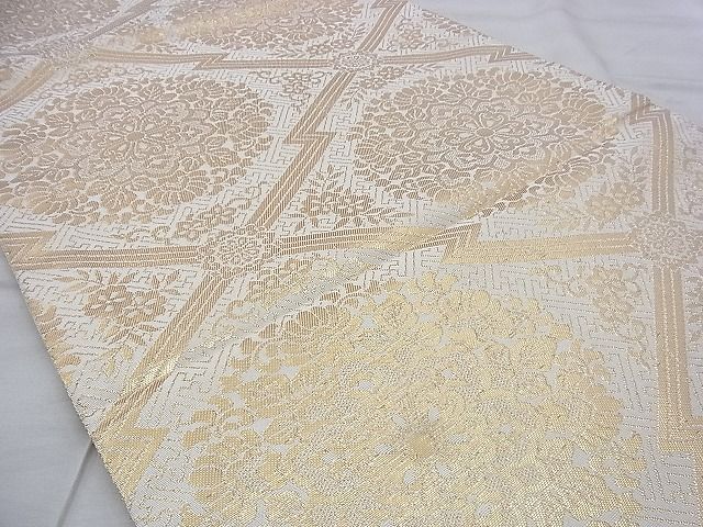 平和屋着物◎六通柄袋帯 松皮菱正倉院文 金糸 逸品 BAAI0407if