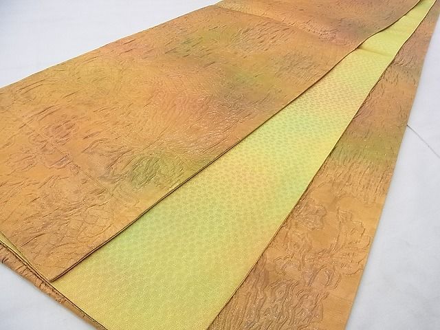 平和屋着物◎全通柄袋帯 ふくれ織り 更紗花文 引箔 逸品 BAAI0401if
