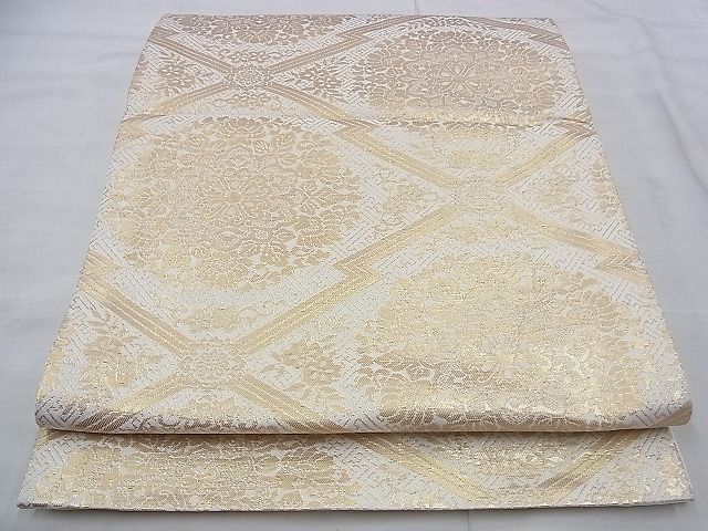 平和屋着物◎六通柄袋帯 松皮菱正倉院文 金糸 逸品 BAAI0407if