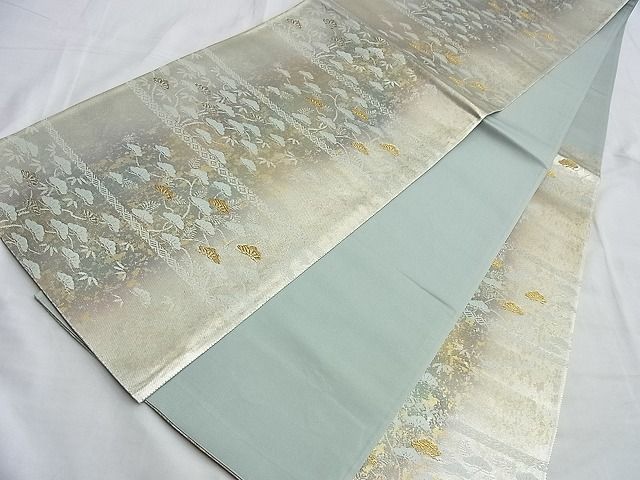 平和屋着物◎六通柄袋帯 松 金銀糸 引箔 逸品 BAAI0355du