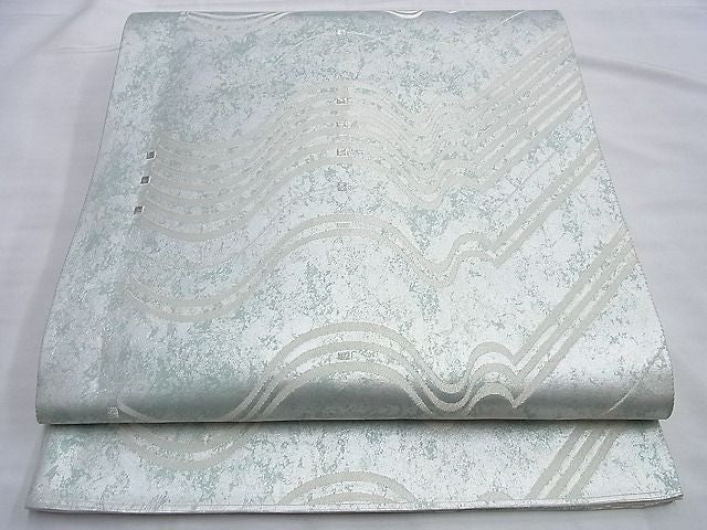 平和屋着物◎六通柄袋帯 流水文 銀糸 引箔 逸品 BAAI0378du