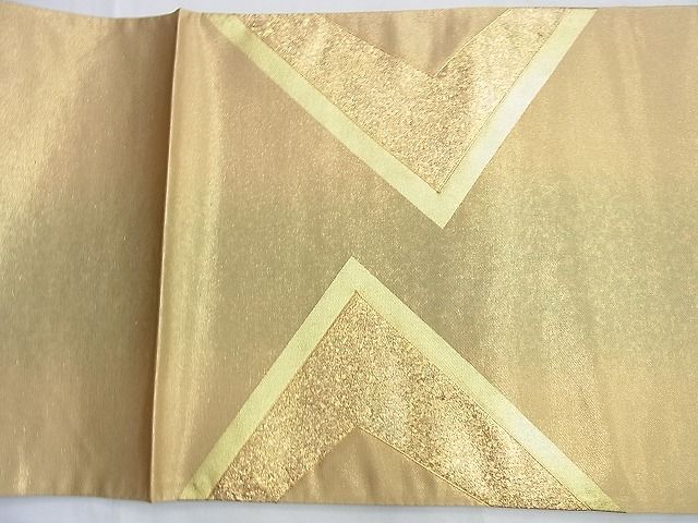 平和屋着物◎太鼓柄袋帯 駒刺繍 松皮菱文 引箔 逸品 BAAI0521du