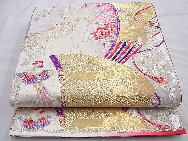 平和屋着物◎六通柄袋帯 唐織 鳳凰花文 金銀糸 逸品 BAAI0573du