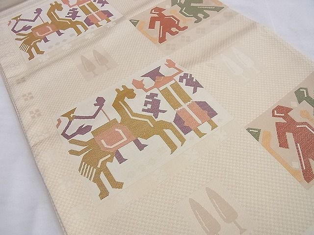平和屋着物◎六通柄袋帯 鳥獣人物文 逸品 BAAI0577du