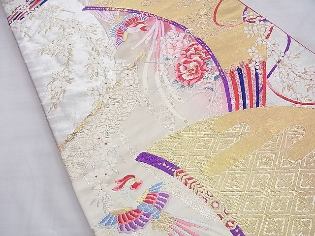 平和屋着物◎六通柄袋帯 唐織 鳳凰花文 金銀糸 逸品 BAAI0573du