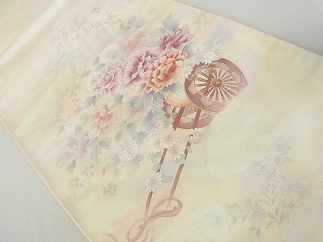平和屋着物◎西陣 高島織物謹製 六通太鼓柄袋帯 花車文 金彩 証紙付き 逸品 DAAG5096jm