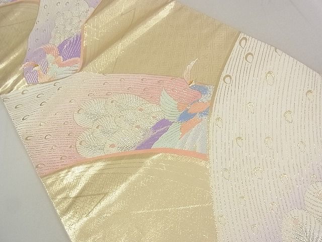 平和屋着物◎六通柄袋帯 唐織 孔雀文 金銀糸 逸品 DAAG5161jm