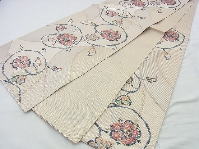 平和屋着物◎六通柄袋帯 花唐草文 逸品 BAAH2980jm
