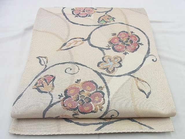 平和屋着物◎六通柄袋帯 花唐草文 逸品 BAAH2980jm