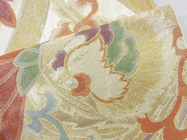 平和屋着物◎六通柄袋帯 鳳凰立涌文様 金糸 逸品 BAAI4455jm