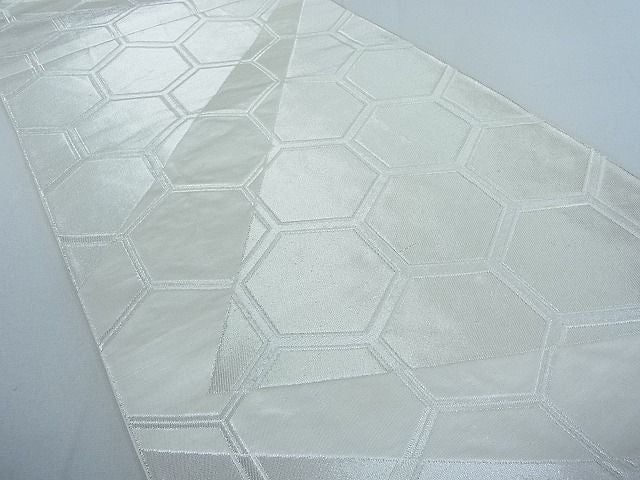 平和屋着物◎六通柄袋帯 亀甲繋ぎ 銀糸 逸品 DAAH4041cf